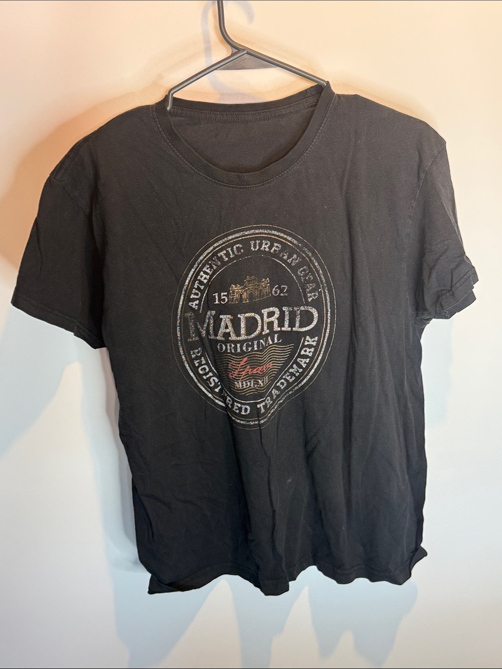 Madrid Original Black Graphic Tee - Men Size; M
